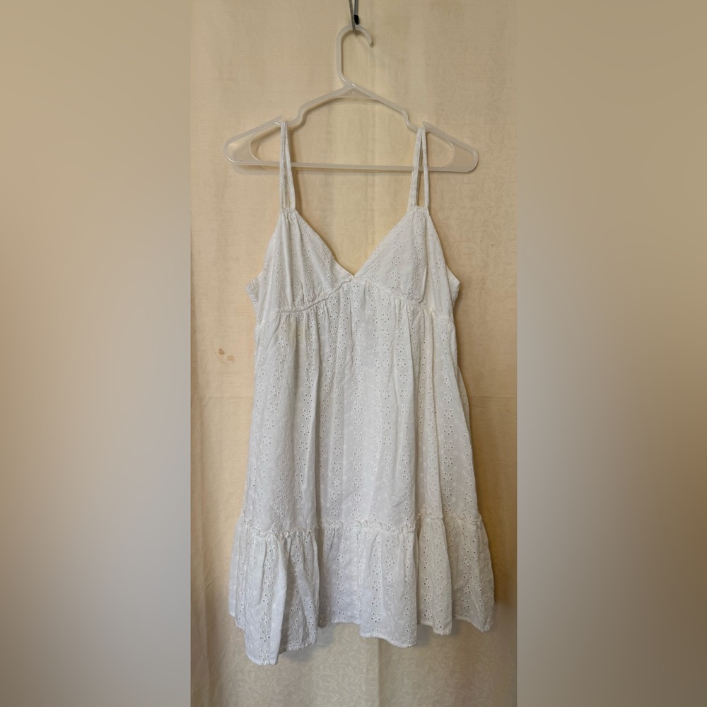 Wild Fable Dress, Women’s Size Large White Two Strap Flowy Mini Dress
